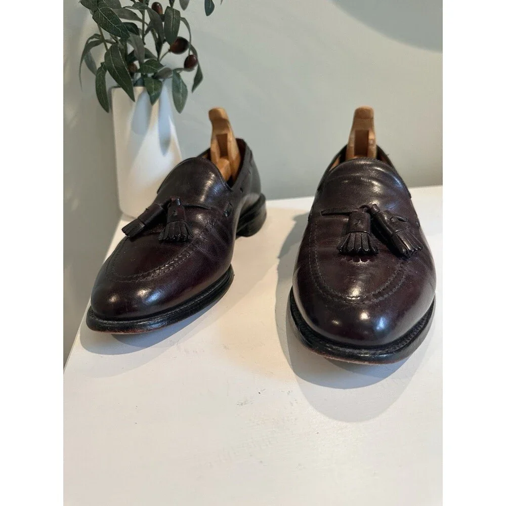 VTG Allen Edmonds Men's Burgundy Leather Tassel Loafers Dress Shoes Size 8.5 D
